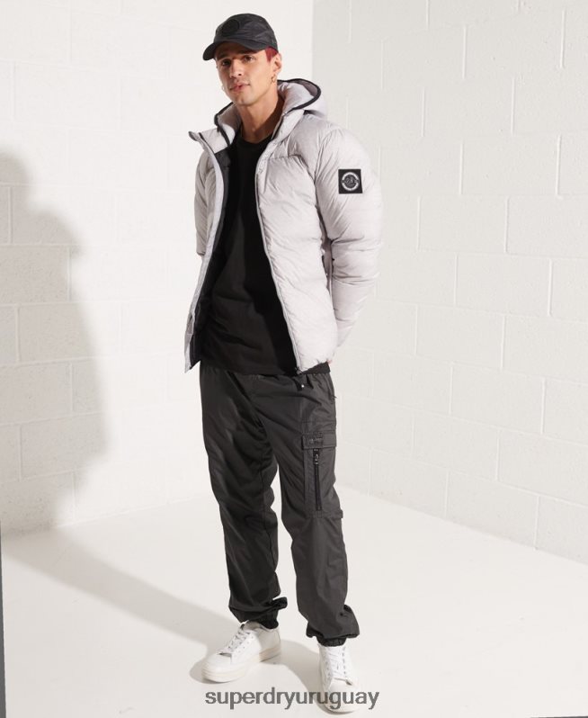 uy Superdry hombres Chaqueta cortavientos Expedition Down SD gris claro DT2N8Z4740 ropa