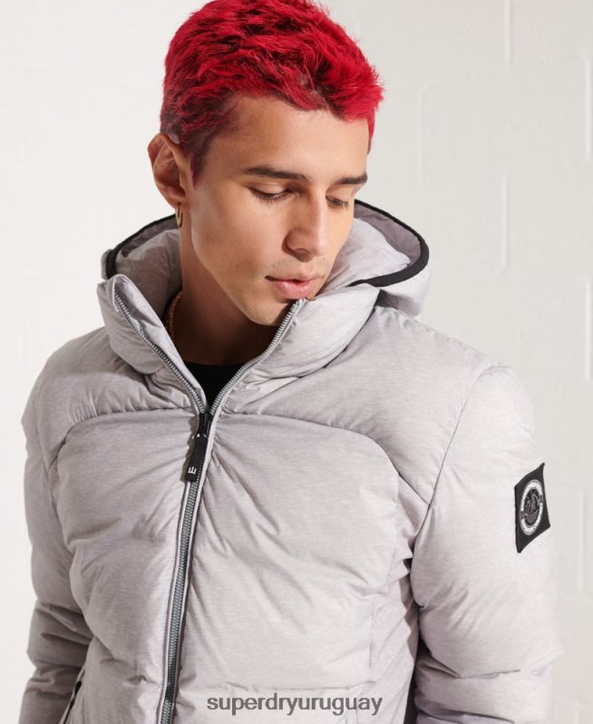 uy Superdry hombres Chaqueta cortavientos Expedition Down SD gris claro DT2N8Z4740 ropa