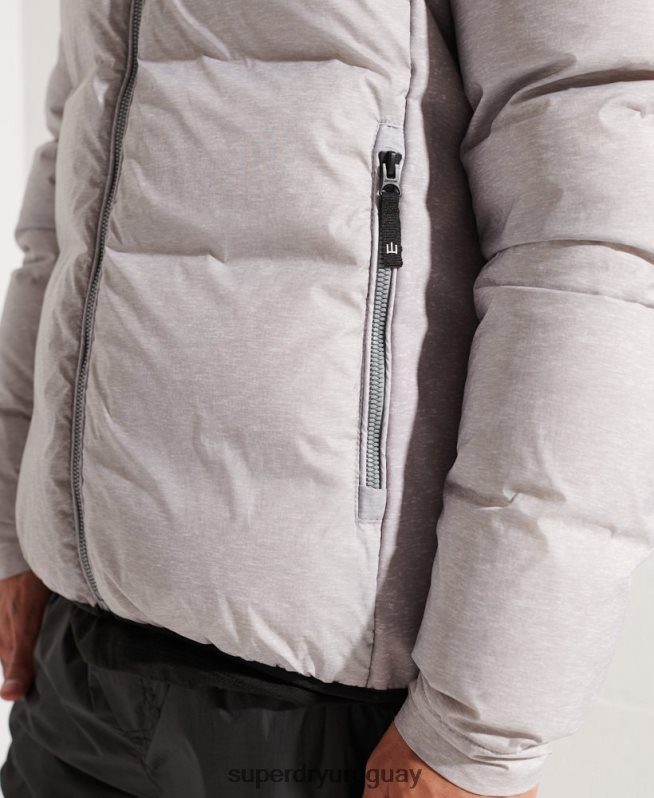 uy Superdry hombres Chaqueta cortavientos Expedition Down SD gris claro DT2N8Z4740 ropa