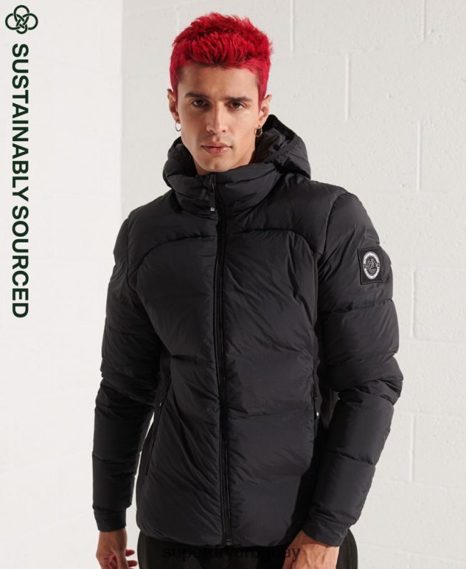uy Superdry hombres Chaqueta cortavientos Expedition Down SD negro DT2N8Z4640 ropa