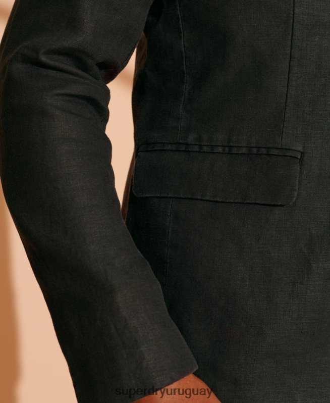 uy Superdry hombres blazer de cáñamo de edición limitada negro DT2N8Z4737 ropa