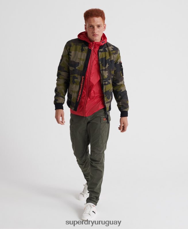 uy Superdry hombres caja empacable costa afuera rojo DT2N8Z1186 ropa
