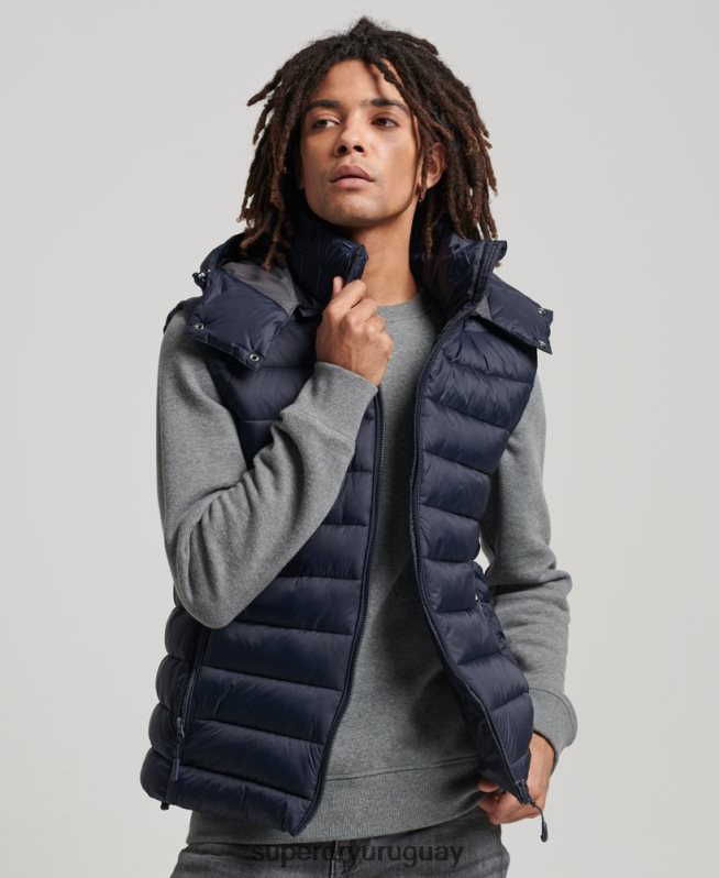 uy Superdry hombres chaleco acolchado clásico con capucha Armada DT2N8Z1069 ropa