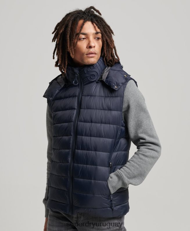 uy Superdry hombres chaleco acolchado clásico con capucha Armada DT2N8Z1069 ropa