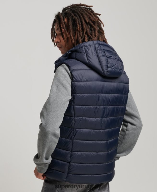 uy Superdry hombres chaleco acolchado clásico con capucha Armada DT2N8Z1069 ropa