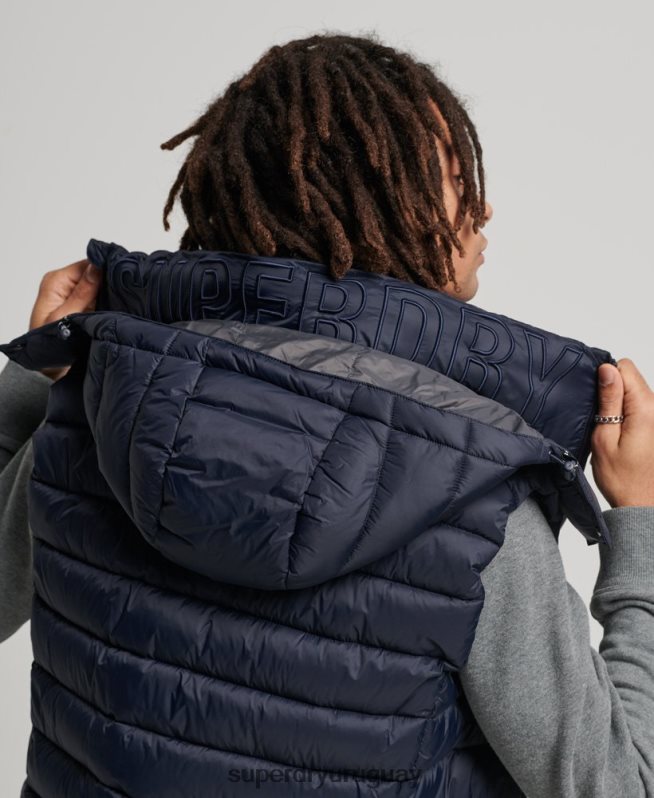 uy Superdry hombres chaleco acolchado clásico con capucha Armada DT2N8Z1069 ropa