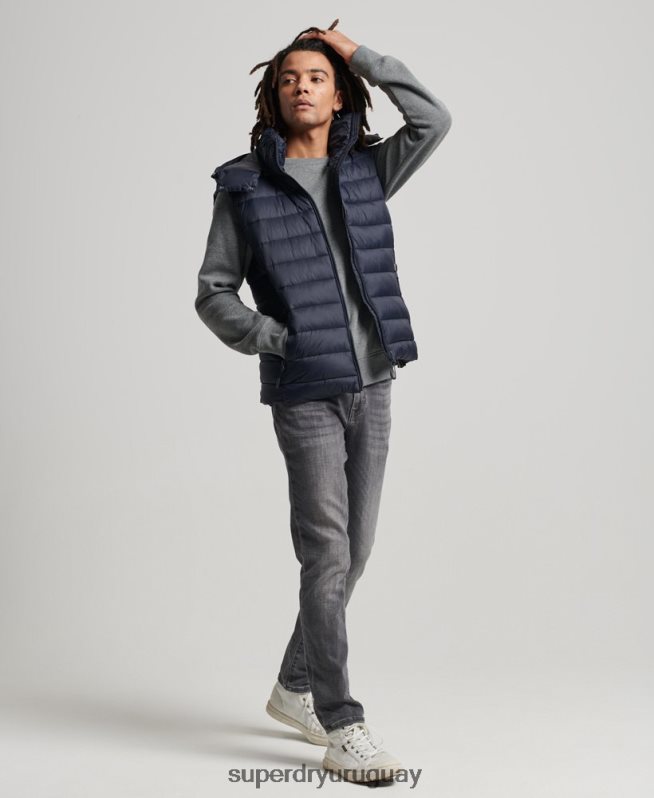 uy Superdry hombres chaleco acolchado clásico con capucha Armada DT2N8Z1069 ropa
