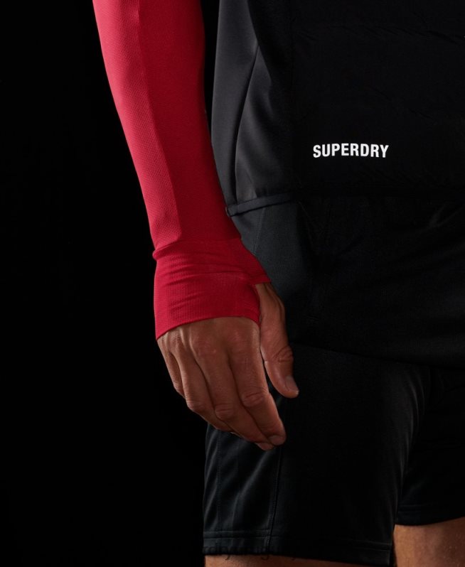 uy Superdry hombres chaleco acolchado híbrido run negro DT2N8Z1133 ropa