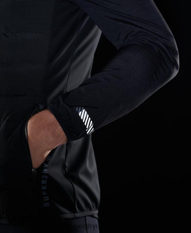 uy Superdry hombres chaleco adaptable run negro DT2N8Z4609 ropa