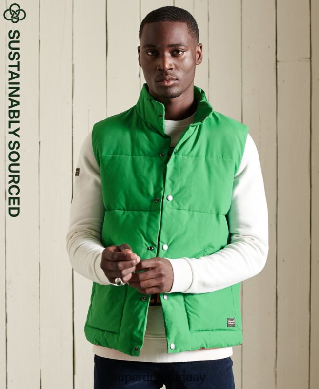 uy Superdry hombres chaleco de montaña verde DT2N8Z1176 ropa