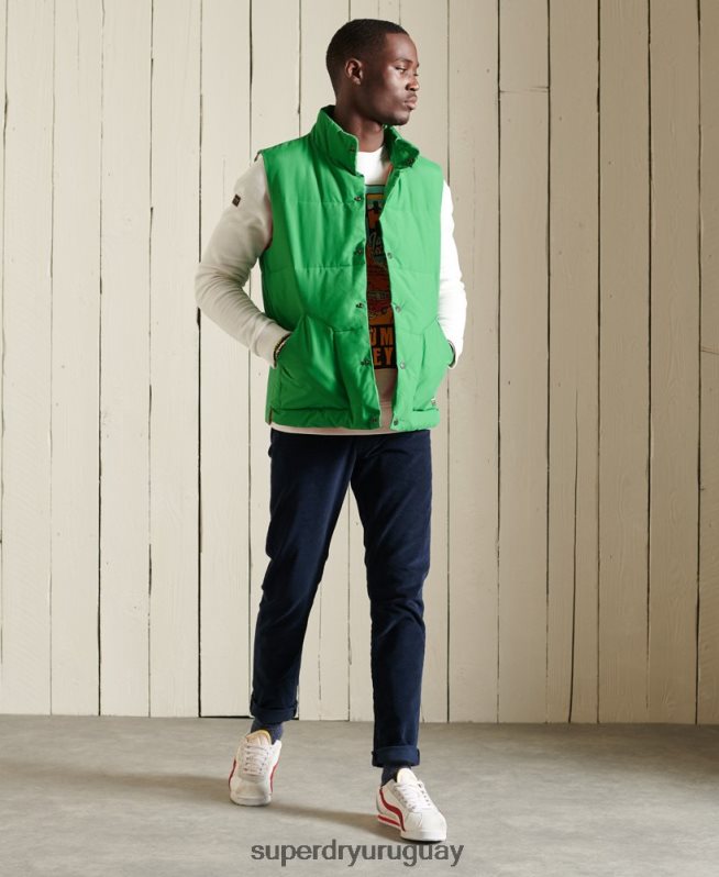 uy Superdry hombres chaleco de montaña verde DT2N8Z1176 ropa