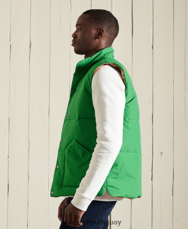 uy Superdry hombres chaleco de montaña verde DT2N8Z1176 ropa