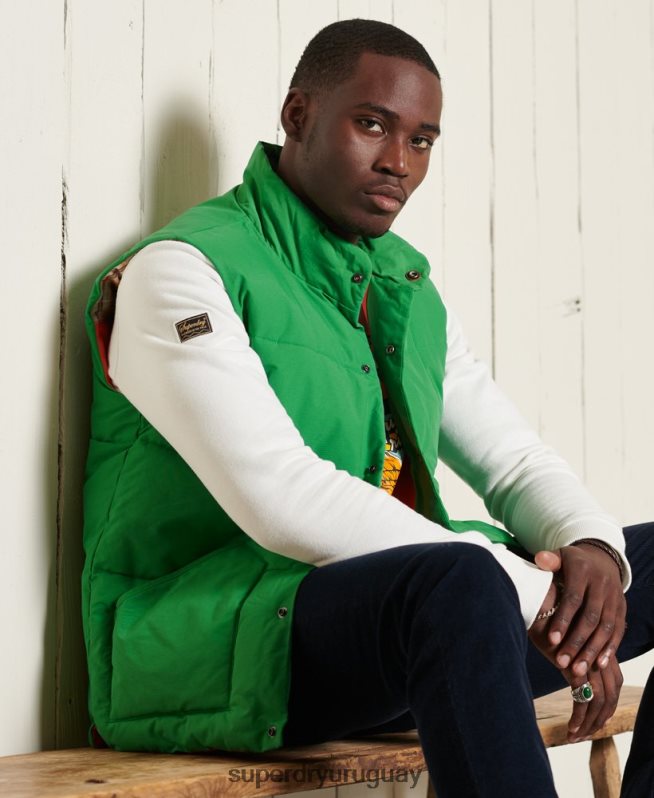 uy Superdry hombres chaleco de montaña verde DT2N8Z1176 ropa