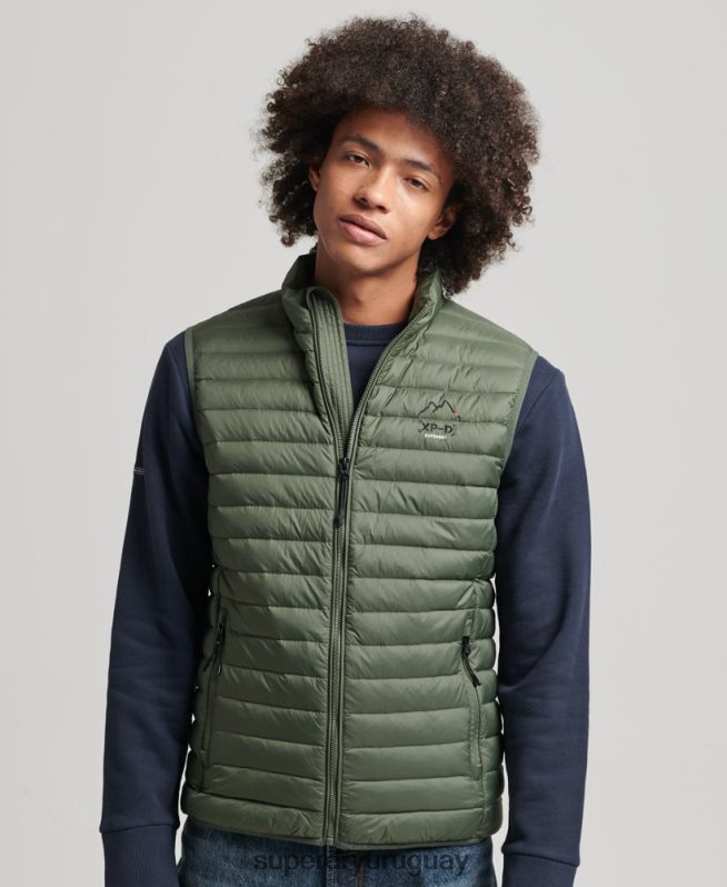 uy Superdry hombres chaleco de plumas Tech Core caqui DT2N8Z4445 ropa