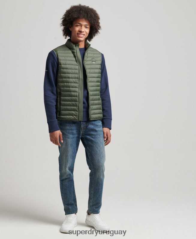 uy Superdry hombres chaleco de plumas Tech Core caqui DT2N8Z4445 ropa