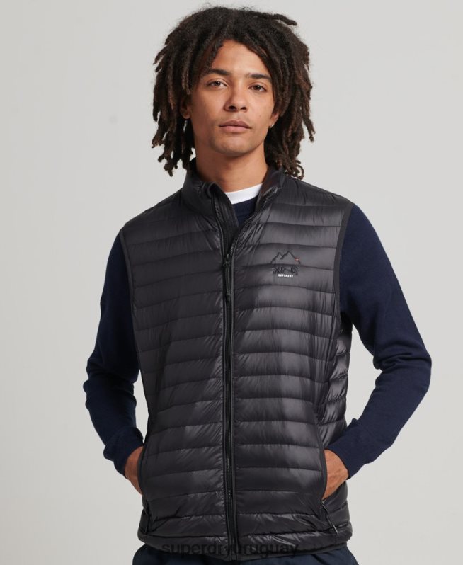 uy Superdry hombres chaleco de plumas Tech Core negro DT2N8Z4637 ropa