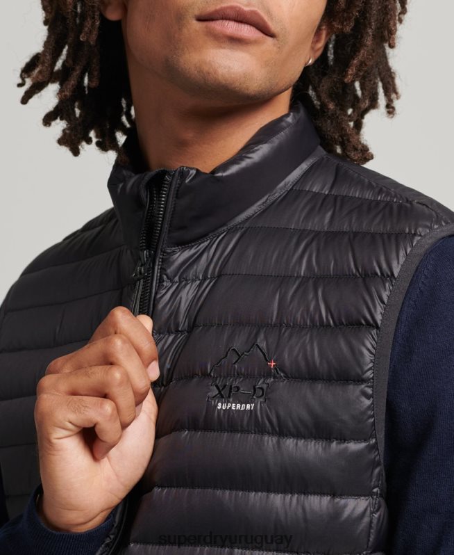 uy Superdry hombres chaleco de plumas Tech Core negro DT2N8Z4637 ropa