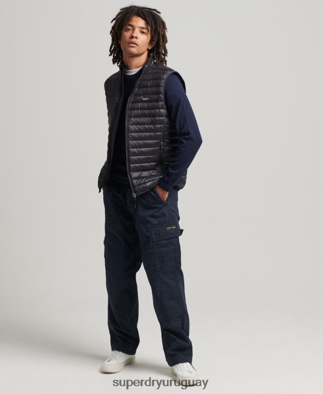 uy Superdry hombres chaleco de plumas Tech Core negro DT2N8Z4637 ropa