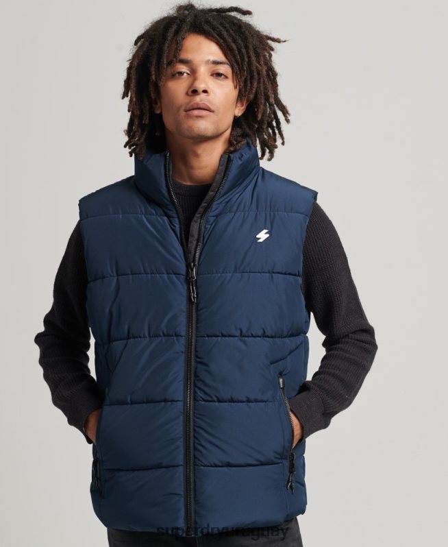 uy Superdry hombres chaleco deportivo acolchado sin capucha Armada DT2N8Z4446 ropa