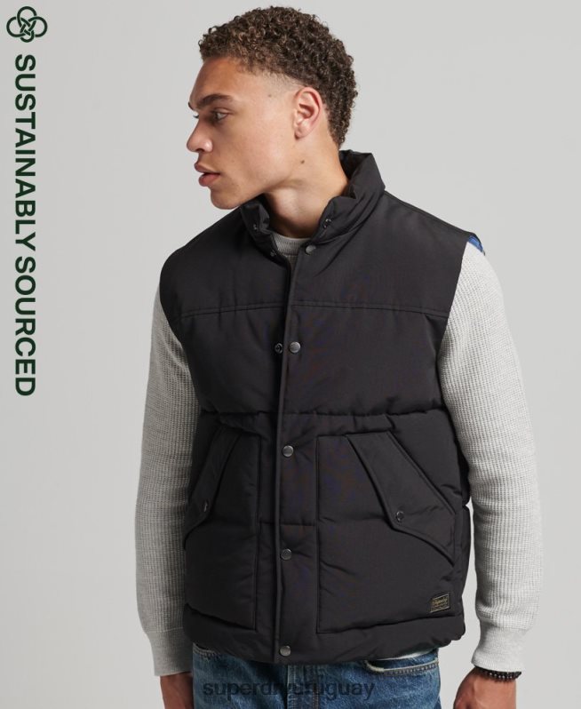 uy Superdry hombres chaleco vintage de montaña gris oscuro DT2N8Z4528 ropa