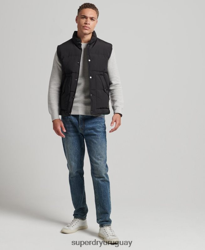 uy Superdry hombres chaleco vintage de montaña gris oscuro DT2N8Z4528 ropa