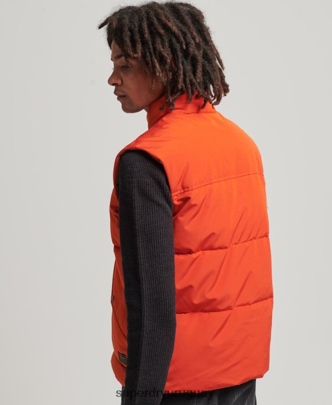 uy Superdry hombres chaleco vintage de montaña naranja DT2N8Z4439 ropa