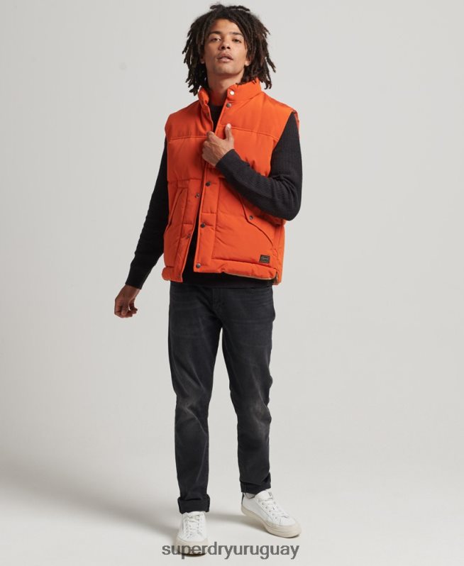 uy Superdry hombres chaleco vintage de montaña naranja DT2N8Z4439 ropa