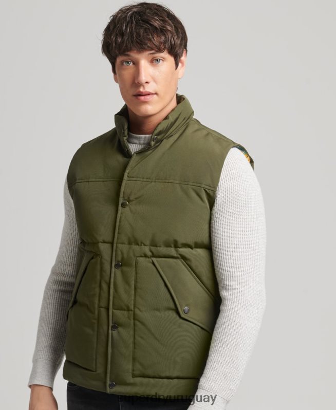 uy Superdry hombres chaleco vintage de montaña verde DT2N8Z4529 ropa