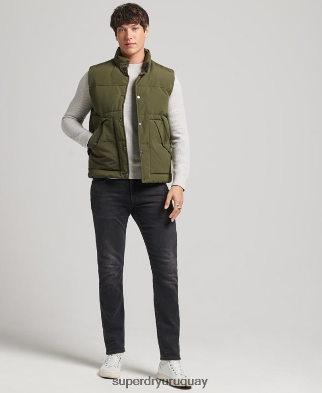 uy Superdry hombres chaleco vintage de montaña verde DT2N8Z4529 ropa