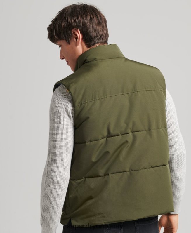uy Superdry hombres chaleco vintage de montaña verde DT2N8Z4529 ropa