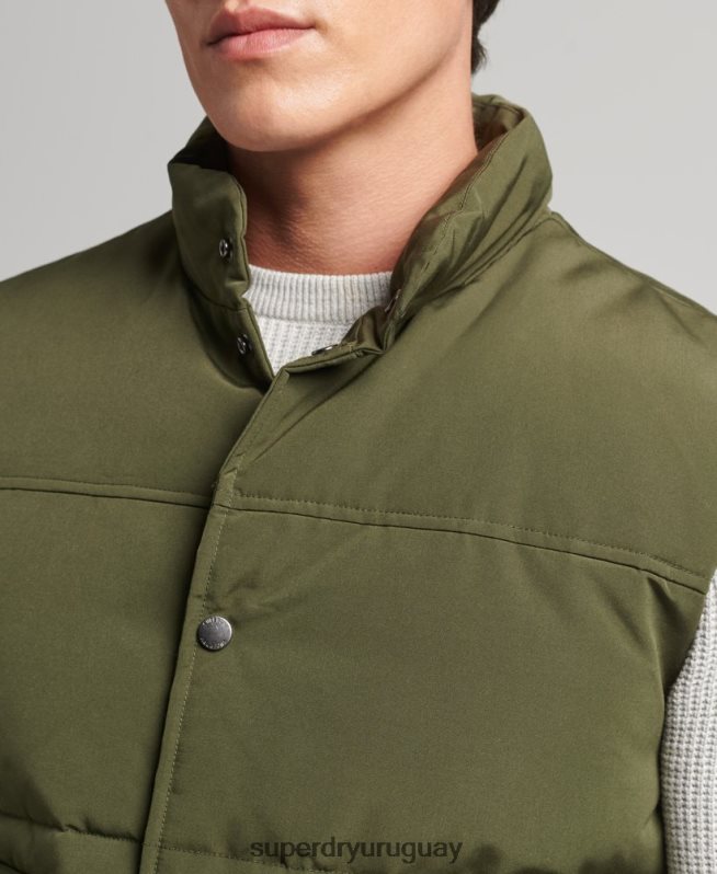 uy Superdry hombres chaleco vintage de montaña verde DT2N8Z4529 ropa