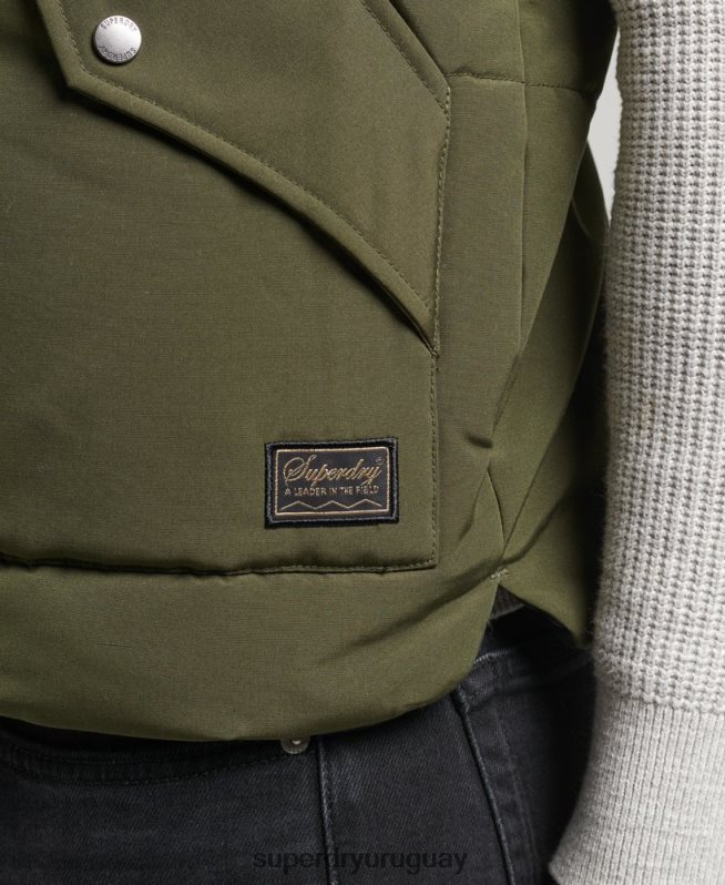 uy Superdry hombres chaleco vintage de montaña verde DT2N8Z4529 ropa