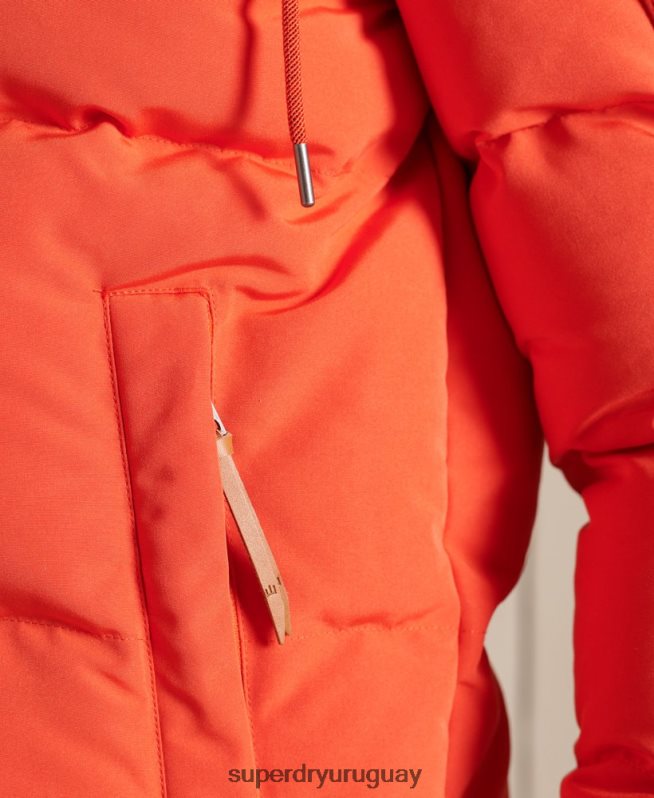 uy Superdry hombres chamarra Everest acolchada naranja DT2N8Z4487 ropa