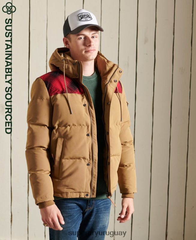uy Superdry hombres chamarra Everest acolchada verde DT2N8Z4592 ropa