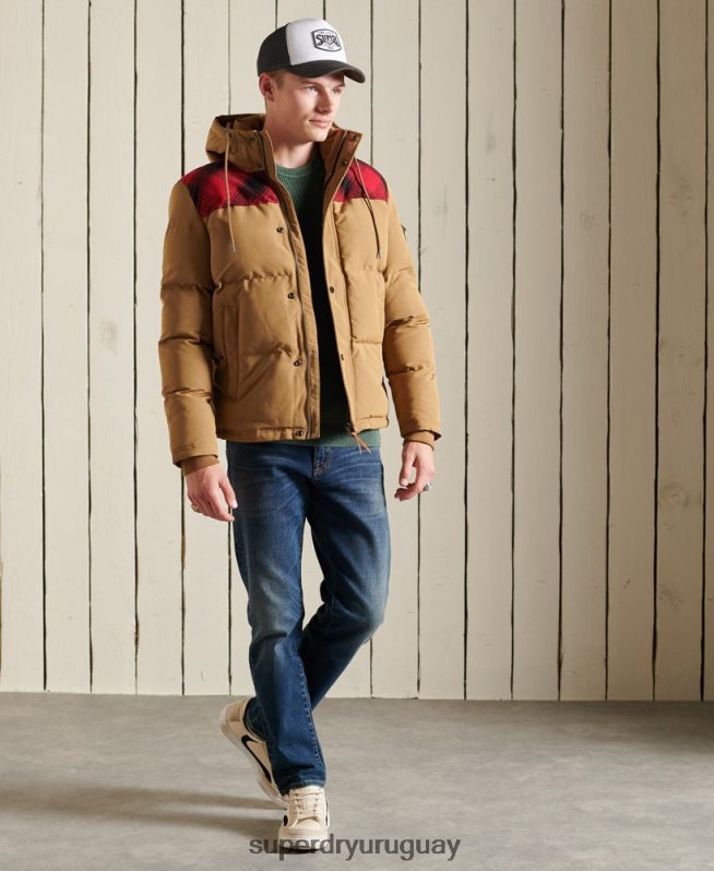 uy Superdry hombres chamarra Everest acolchada verde DT2N8Z4592 ropa