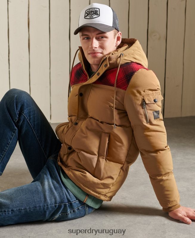 uy Superdry hombres chamarra Everest acolchada verde DT2N8Z4592 ropa