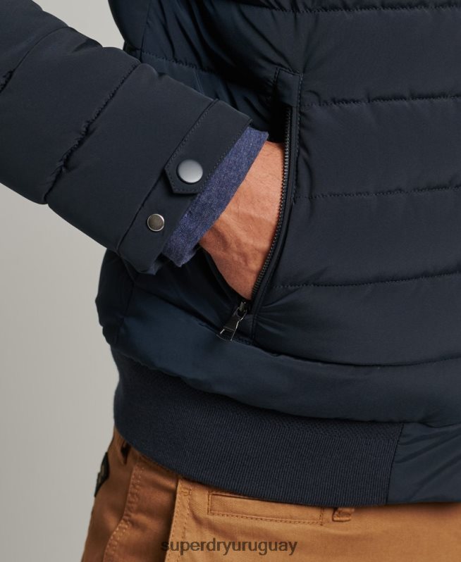 uy Superdry hombres chamarra Harrington acolchada Armada DT2N8Z965 ropa