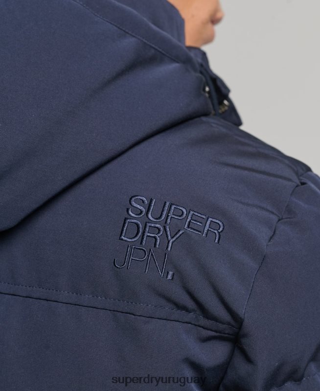 uy Superdry hombres chamarra acolchada Everest con capucha Armada DT2N8Z1106 ropa