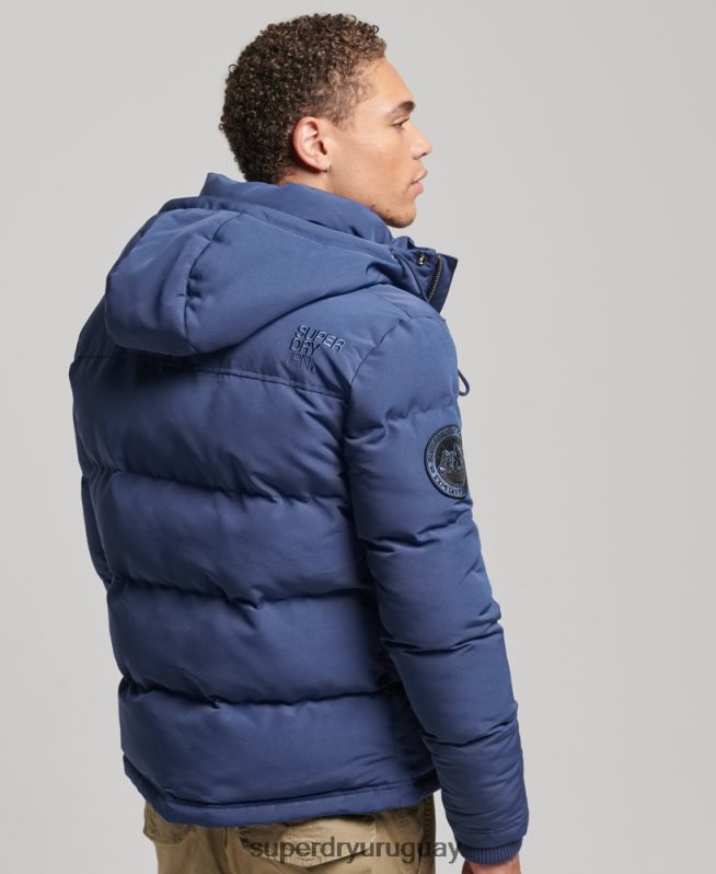 uy Superdry hombres chamarra acolchada Everest con capucha Armada DT2N8Z1129 ropa