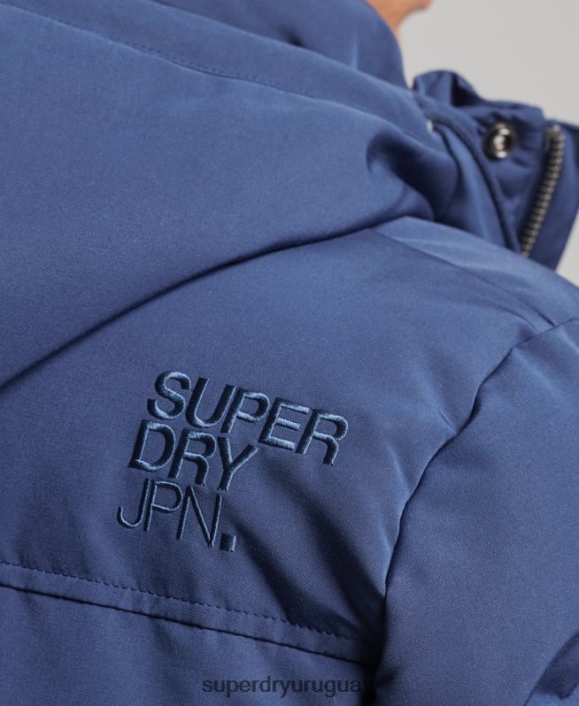uy Superdry hombres chamarra acolchada Everest con capucha Armada DT2N8Z1129 ropa