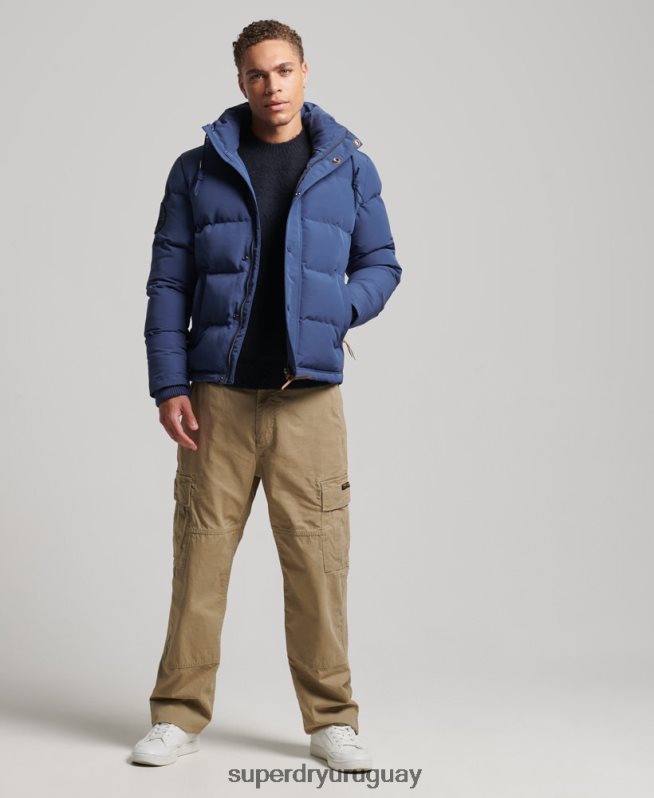 uy Superdry hombres chamarra acolchada Everest con capucha Armada DT2N8Z1129 ropa