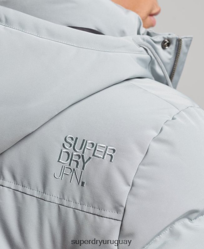 uy Superdry hombres chamarra acolchada Everest con capucha azul claro DT2N8Z1158 ropa