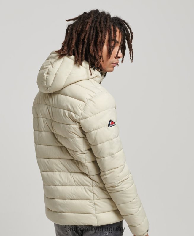 uy Superdry hombres chamarra acolchada clásica con capucha beige DT2N8Z985 ropa