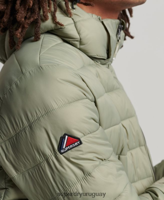 uy Superdry hombres chamarra acolchada clásica con capucha caqui DT2N8Z1070 ropa