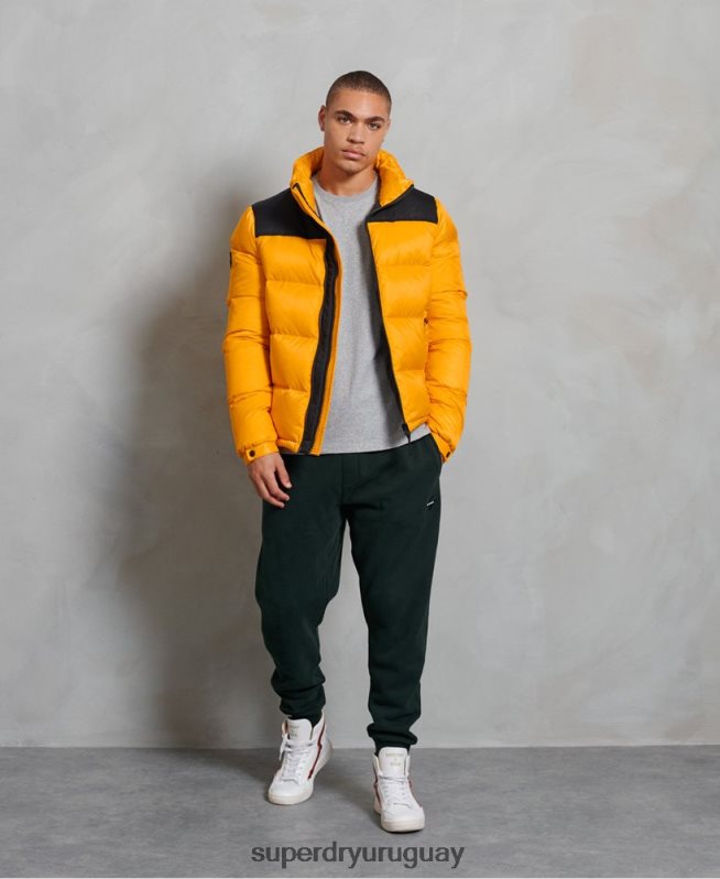 uy Superdry hombres chamarra acolchada con código sportstyle amarillo DT2N8Z4507 ropa