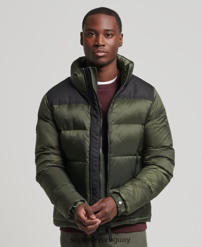 uy Superdry hombres chamarra acolchada con código sportstyle verde DT2N8Z4711 ropa