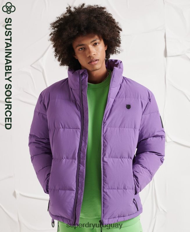 uy Superdry hombres chamarra acolchada de plumas yama no kami púrpura DT2N8Z4629 ropa