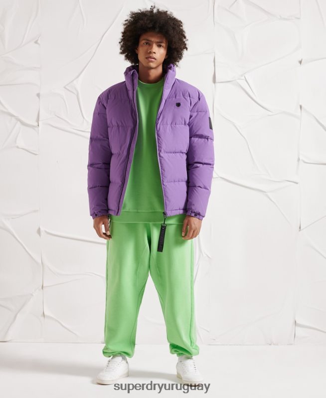 uy Superdry hombres chamarra acolchada de plumas yama no kami púrpura DT2N8Z4629 ropa