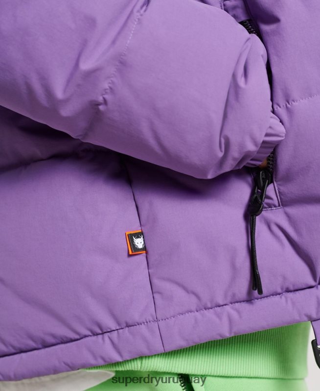 uy Superdry hombres chamarra acolchada de plumas yama no kami púrpura DT2N8Z4629 ropa