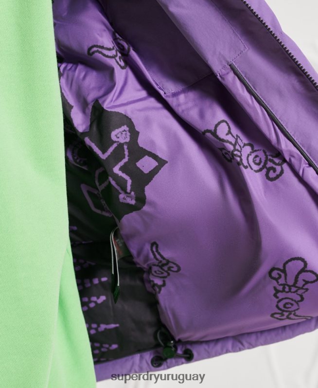 uy Superdry hombres chamarra acolchada de plumas yama no kami púrpura DT2N8Z4629 ropa